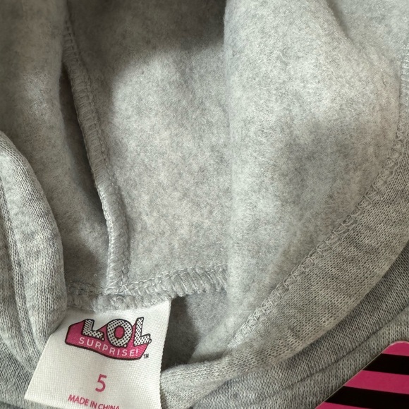 LOL Surprise Girls Hoodie Peplum Top Size 5T Gray Fierce Friends NWT - Picture 13 of 13